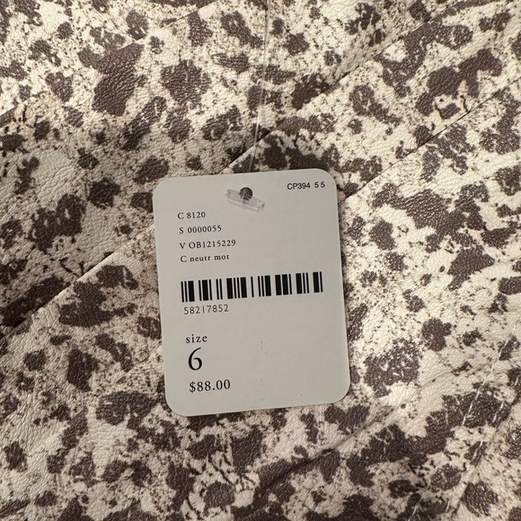 Free People White Leopard Faux Leather Mini Skirt - Picture 6 of 7